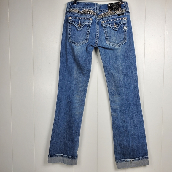 Miss  Me rhinestone bling studded bootcut JP5011-3 jeans size 29 - Picture 15 of 16
